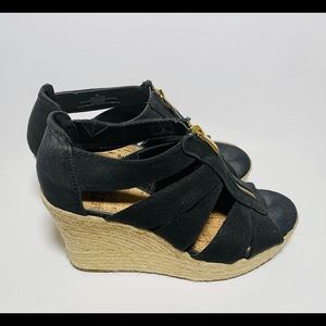 Merona | Women’s Zipper Wedge Sandals | Size 9 | Black